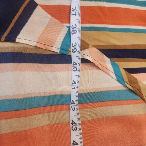 Xhiliration Maxi Stripe Dress in Blue Orange Sz: M Hi-Low Hem - Picture 12 of 15